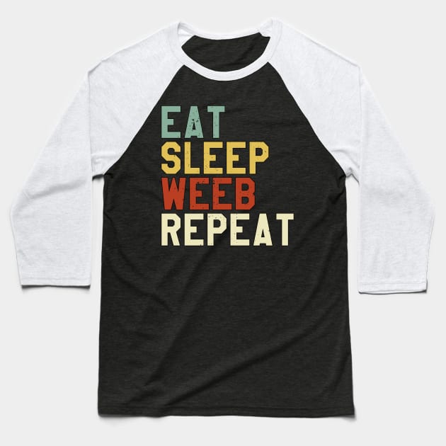 Weeb Weeaboo Trash Gift I Eat Sleep Anime Repeat Baseball T-Shirt by Alex21